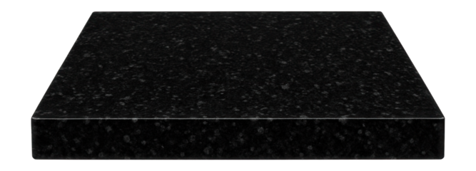 Flat black granite with speckled pattern