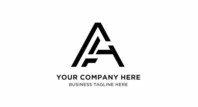 Modern Black Letter A Logo with Company Name Placeholder