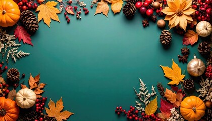 A Warm and Welcoming Autumnal Composition with Decorative Elements