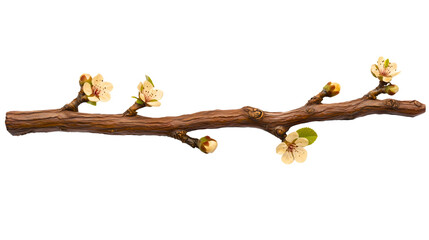Aaron's rod with almond blossoms, a bible miracle from the book of Numbers, a holy symbol of God's chosen priesthood, a divine sign of life, resurrection and leadership, isolated.
Transparent
