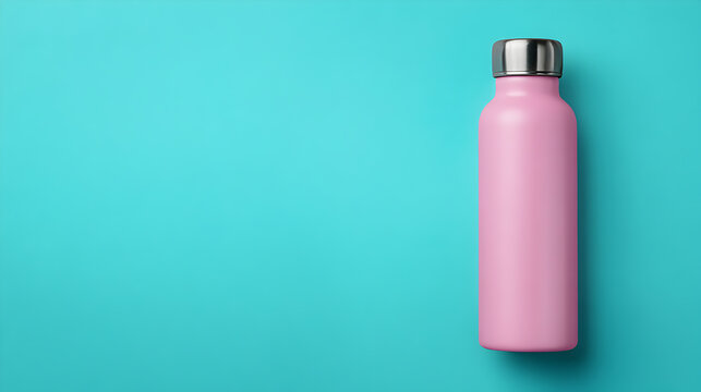 Pink Reusable Water Bottle Mockup
