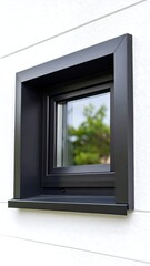Modern window on a white wall