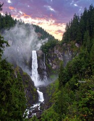 waterfall in the mountains