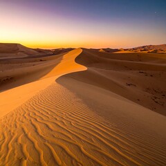 sunset in the sahara desert