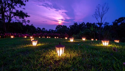 sunset in the forest