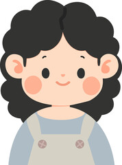 Cartoon Portrait of a Smiling Woman Illustration