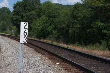 Mile post 263 along railroad