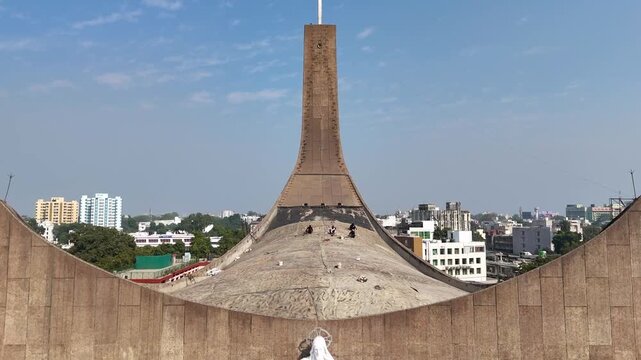 Aerial view of a church cathedral in between a city of lucknow in india