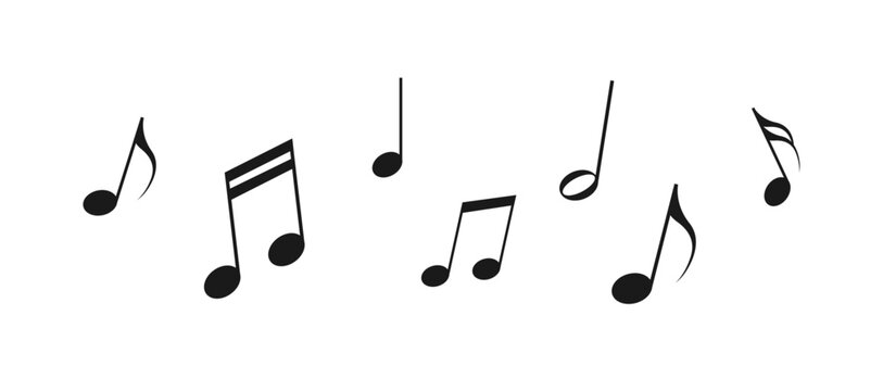 Vector flying notes isolated on white background	
