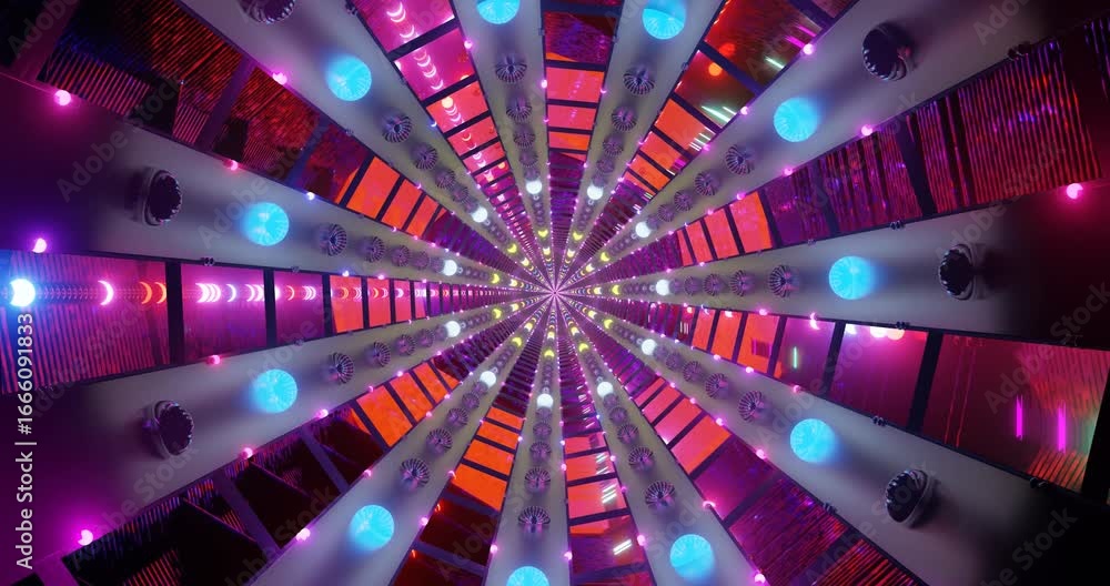 Poster a captivating display of vibrant lights creates an illusion of depth and movement, inviting viewers 