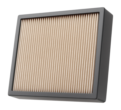 Air filter with pleated paper element