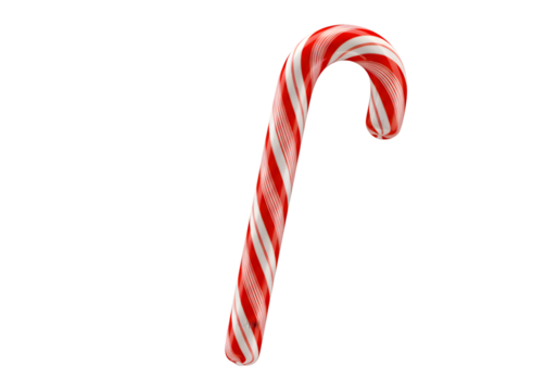 Festive candy cane, a classic holiday treat perfect for Christmas celebrations, adding joy and sweetness to any design, a symbol of winter cheer