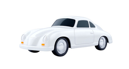 Stylish white car illustration with smooth lines and a modern design.