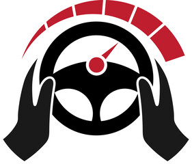 Car steering wheel logo illustration vector