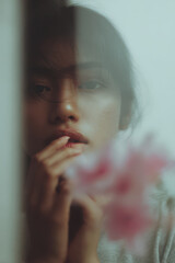 ai edit captures essence of minimalist portrait of blogger emphasizing emotion and inspiration