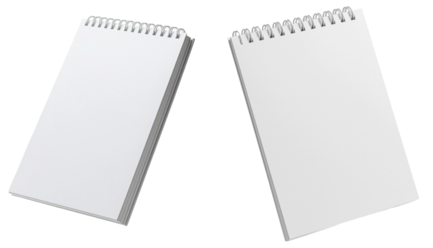 Set of white Notebook floating in transparent background.  minimal concept idea creative.