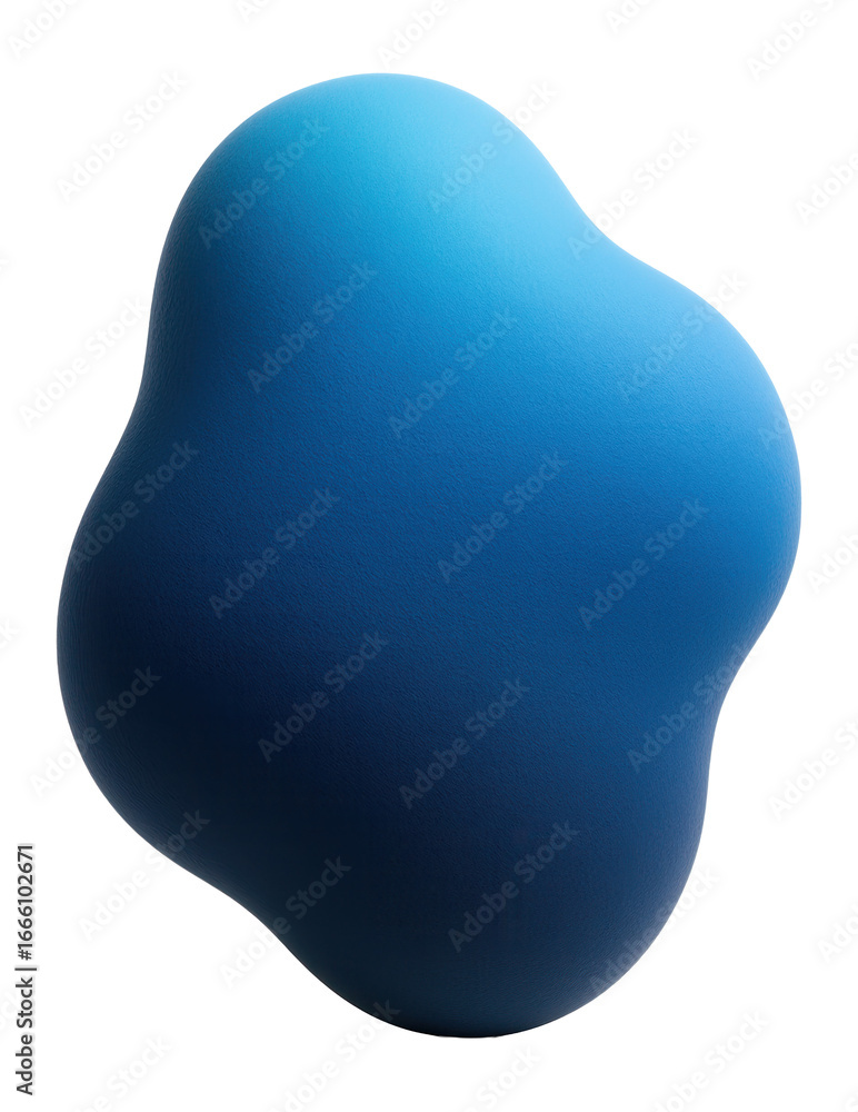 Wall mural irregular blob with a matte gradient in shades of blue and navy