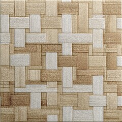 Detailed basketweave design on a sheet of vinyl flooring.