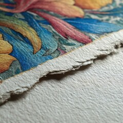 Obraz premium Detailed view showcasing the textured, uneven edge of a print.