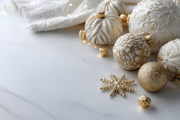 minimalist representation of new year  decorations on clean solid background