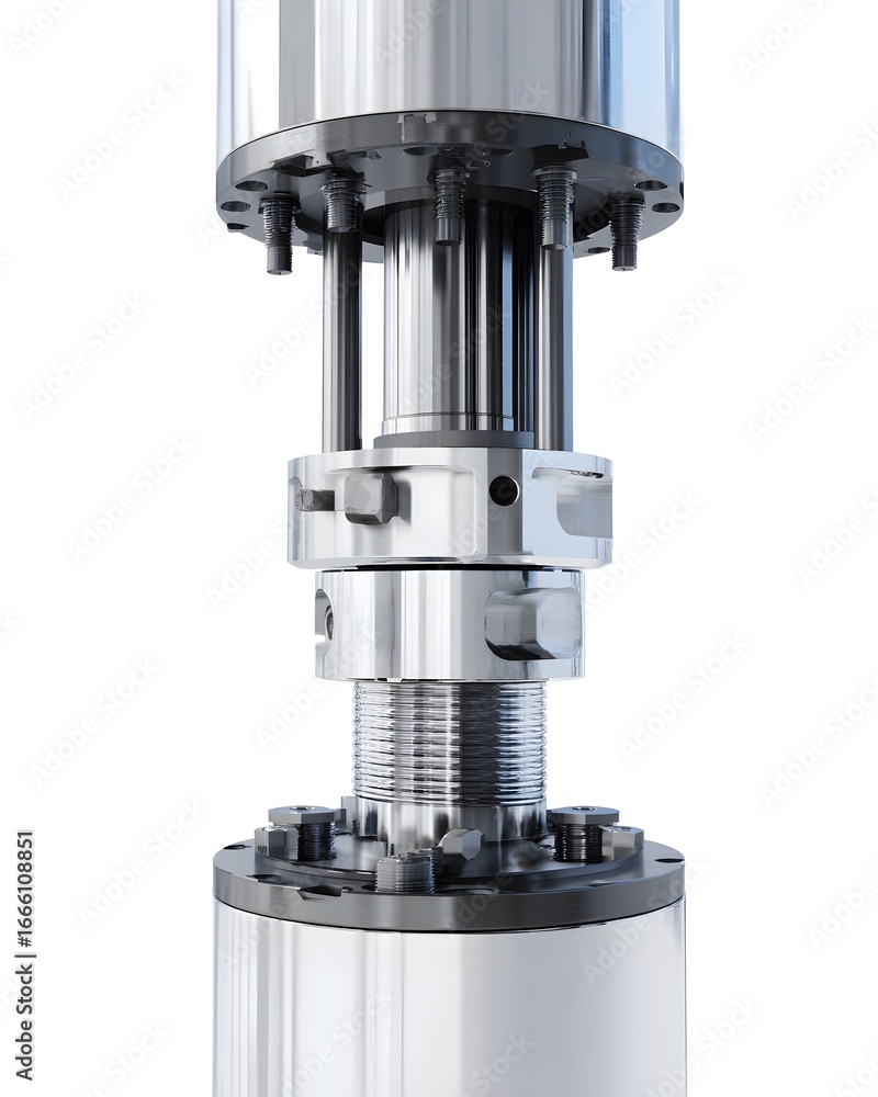 Poster Close-up view of a precision-engineered mechanical component showcasing intricate details and assembly