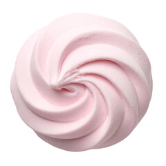 Pink meringue swirl with transparent background creating a delicious visual