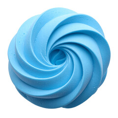 Light blue meringue rotating on transparent background