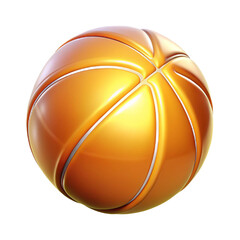 Fototapeta premium A 3d rendering of a basketball isolated on transparent background