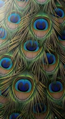 Obraz premium Exotic Elegance: A Mesmerizing Display of Peacock Feather Detail and Beauty
