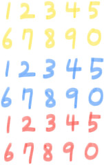 Hand Drawn Colorful Numbers Clipart Set – Cartoon Digits 0 to 9 Illustration for Education and Design