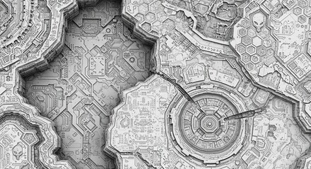 Naklejka premium Complex Mechanized Surface Displaying Intricate Patterns and Textural Details