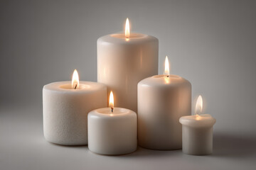embrace warmth of new year  with cozy candles illuminating clean singlecolor background