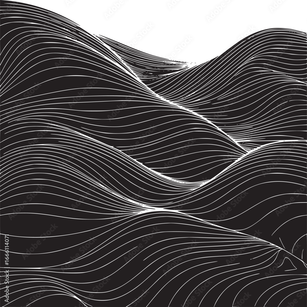 Poster abstract flowing topographic lines creating mesmerizing modern background design for creative projec