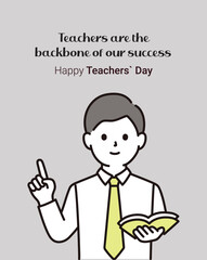 Inspirational Teachers’ Day vector design with the quote “Teachers are the backbone of our success,” perfect for education, school, and celebration themes