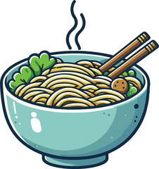 Hot ramen noodle illustration design