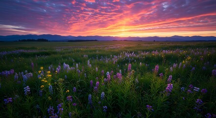 Captivating landscape shaped with radiant colors