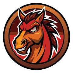 Angry Horse Logo Inside Circle