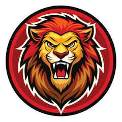 Angry Lion Logo Inside Circle