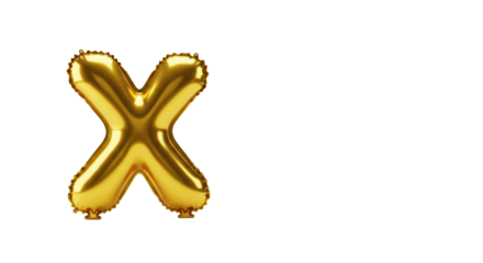 Large, shiny golden metallic foil balloon, generic number or percentage shape, isolated on transparent background with copy space, soft studio light. Concept of numeric growth, success, and future