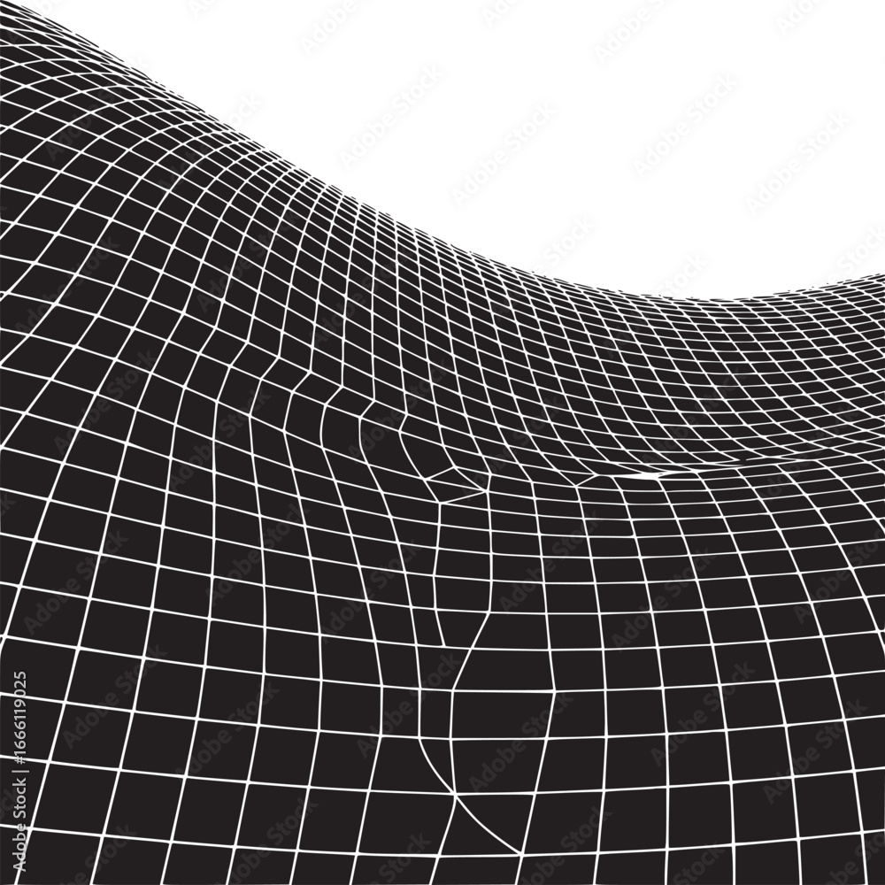 Poster dynamic warped grid background for innovative tech solutions and creative design projects today