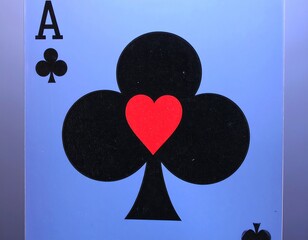 Playing card Ace of Clubs close-up