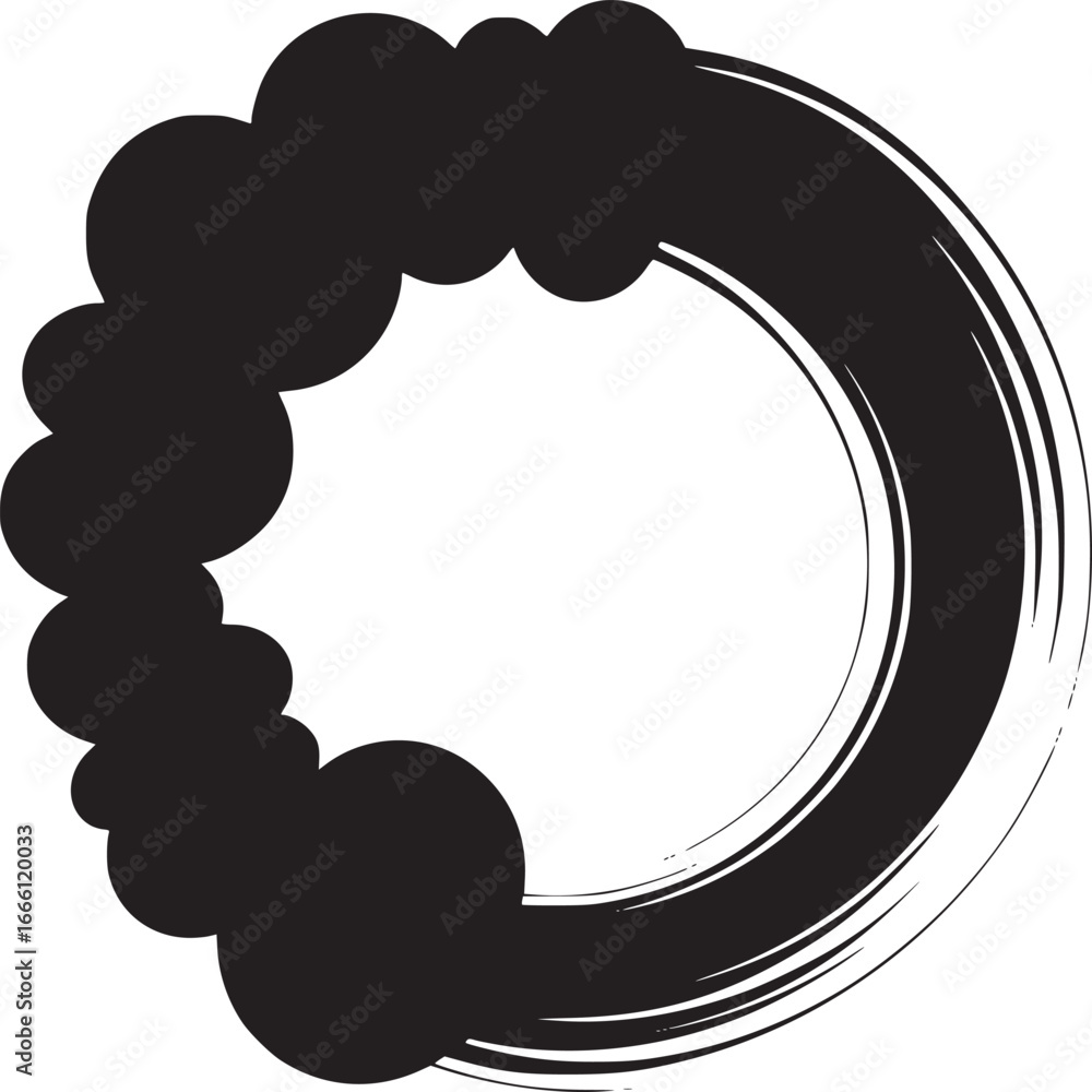 Poster create focus with this bold black circle frame or use it as a modern artistic design element today