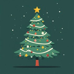 vector flat christmas tree