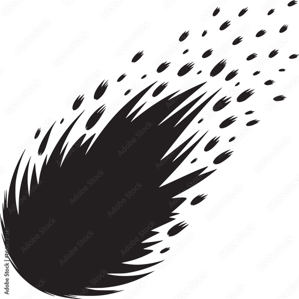 Poster powerful comet streaking across space creates a dynamic and modern abstract design element for your 