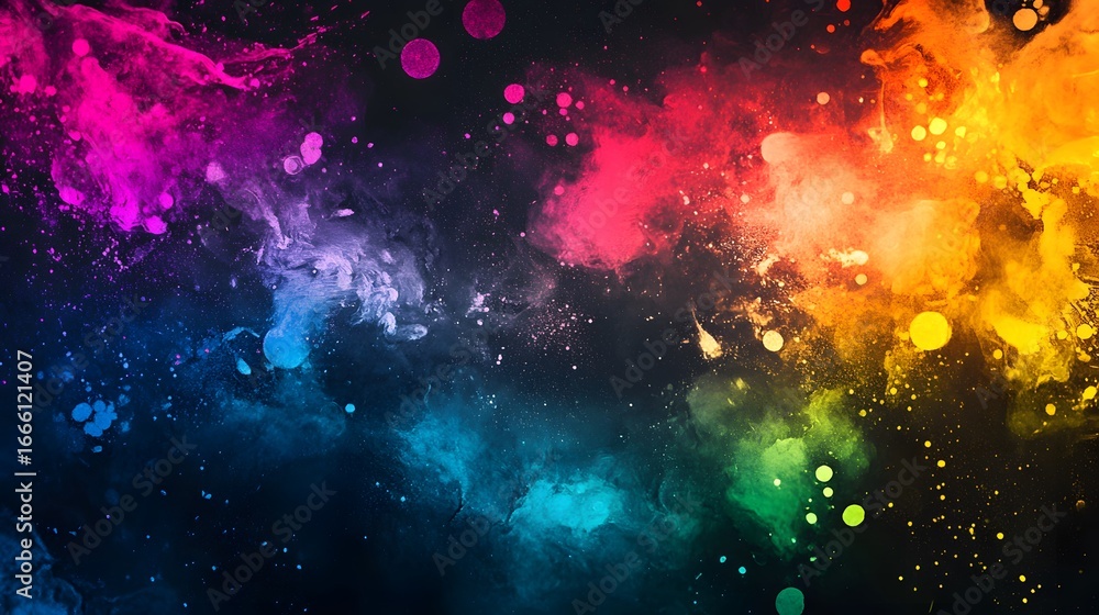 Aufkleber a vibrant display of swirling colors, with vibrant hues and splattered drops, creating a dynamic and