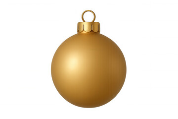 Golden christmas ball ornament hanging, providing a festive touch to holiday decorations with its transparent background