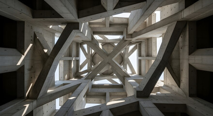 Unique Concrete Structure Viewed From Below