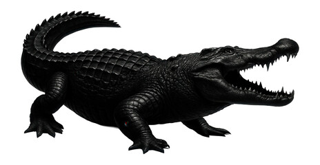 Fototapeta premium Crocodile silhouette with armored back and powerful jaws