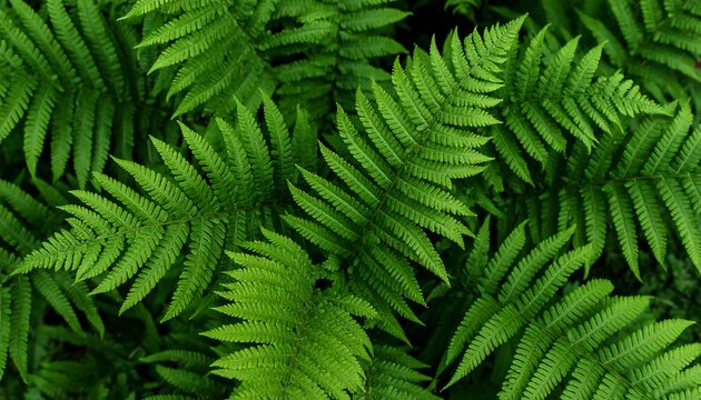 Lush green fern foliage close-up