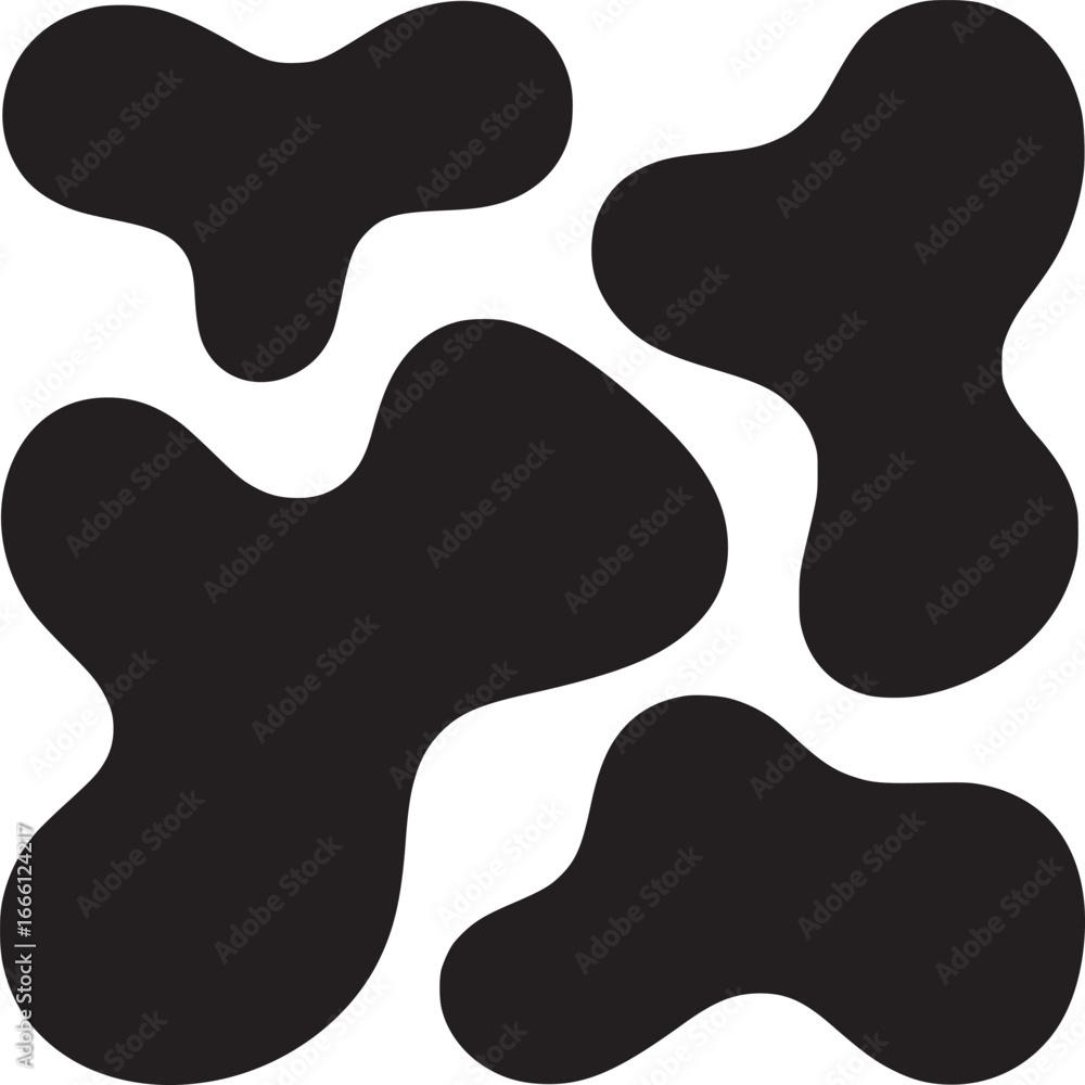 Poster unique organic blob shapes create a modern, abstract background that's perfect for graphic design pr